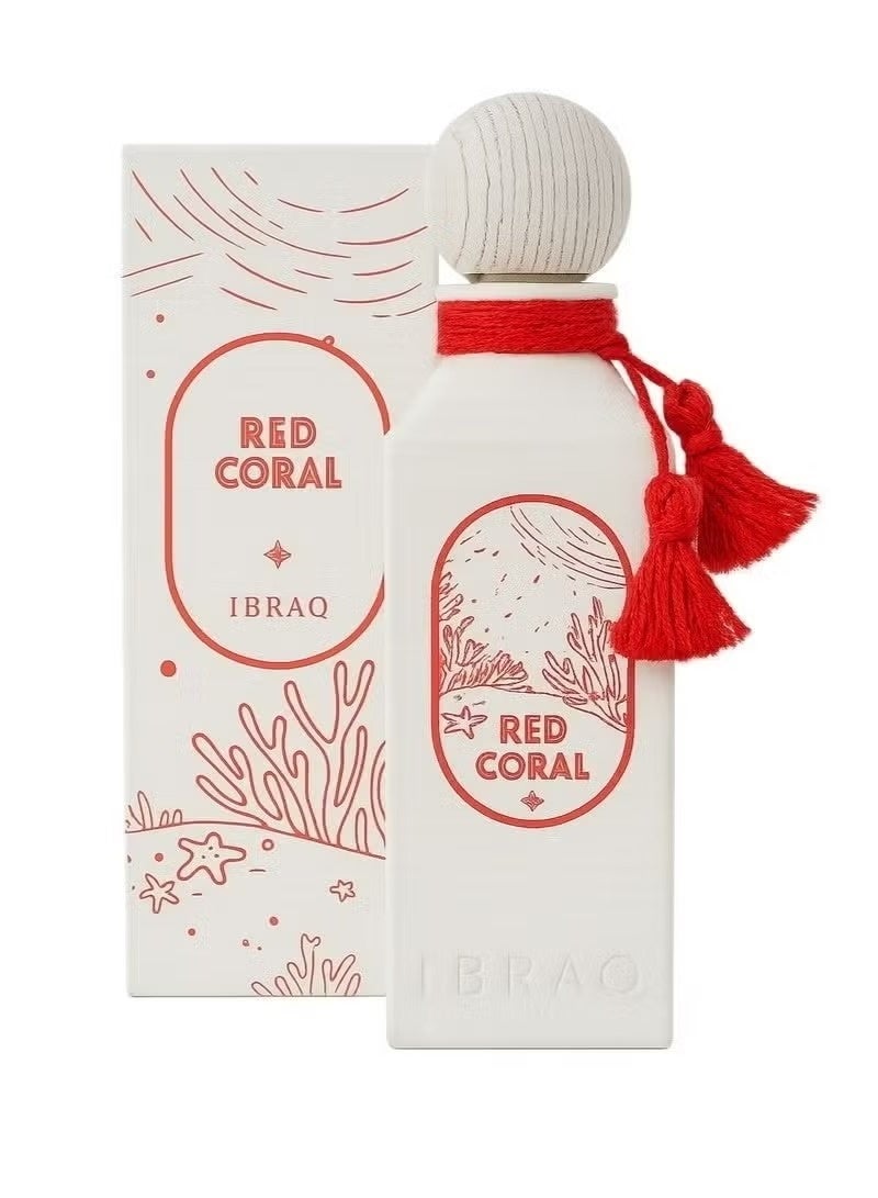IBRAQ IBRAHIM ALQURASHI Red Coral (100ml) for Women’s Mandarin, coriander, peach, jasmine, rose – clove, orange blossom – white musk, sandalwood, vanilla - Image 2